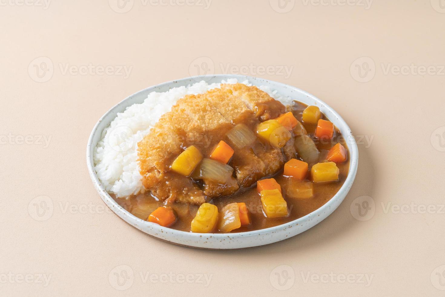 stekt fläskkotlett curry med ris - japansk matstil foto