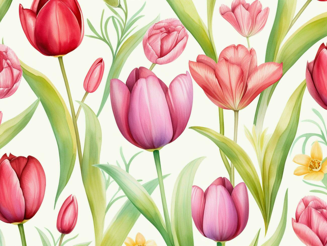 tulpaner blomma bakgrund design. vattenfärg illustration. ai genererad foto