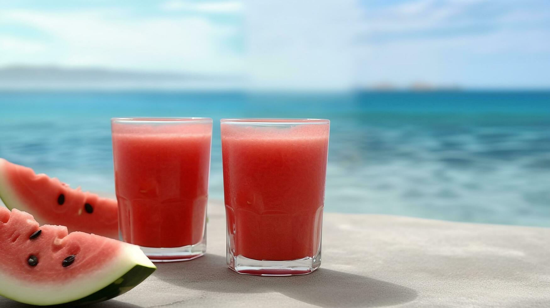 friska vattenmelon frukt smoothies.generativa ai. foto