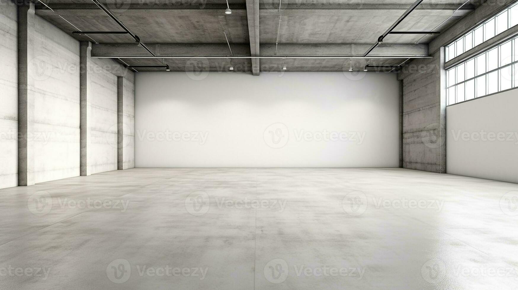 tömma rum med vit vägg som bakgrund.generativ ai. foto