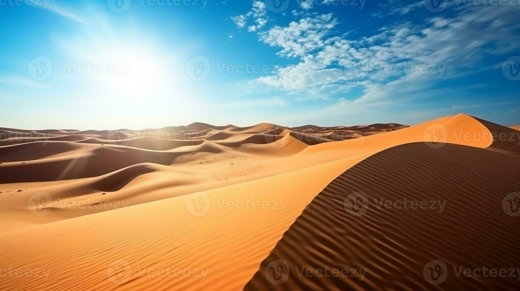 skön sand sanddyner i de sahara öken- .generativ ai. foto