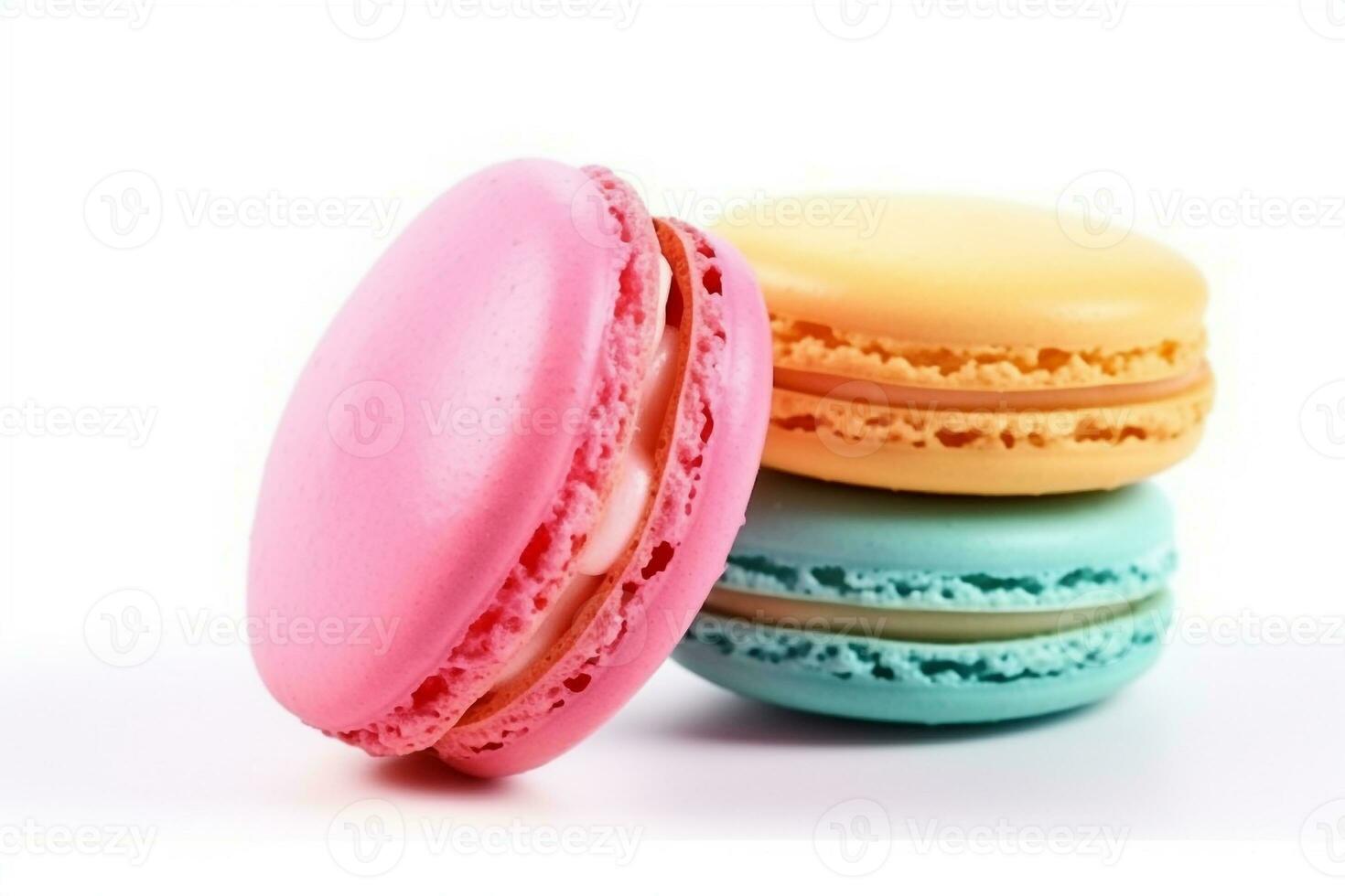 macaroons isolerat på vit bakgrund foto