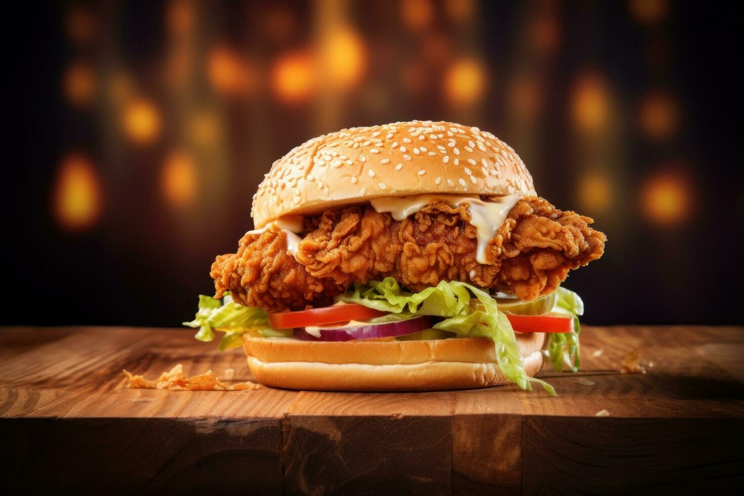 varm kyckling burger foto