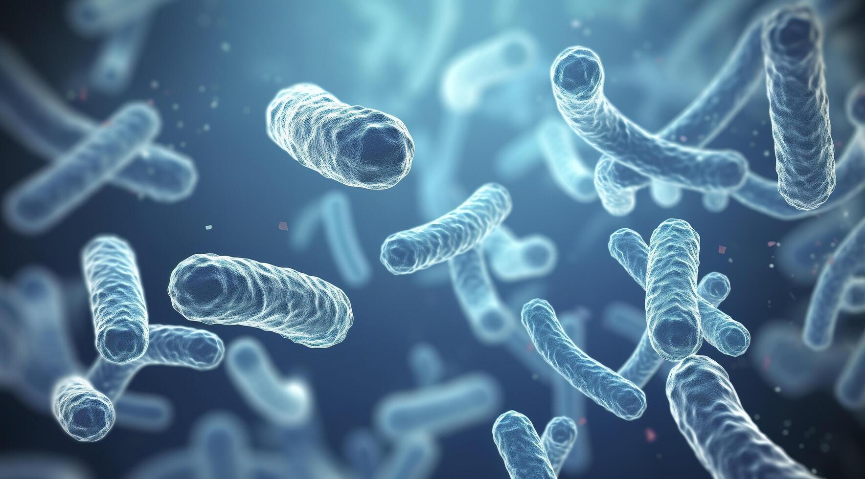 legionella pneumophila bakterie. medicinsk 3d illustration. ai genererad foto