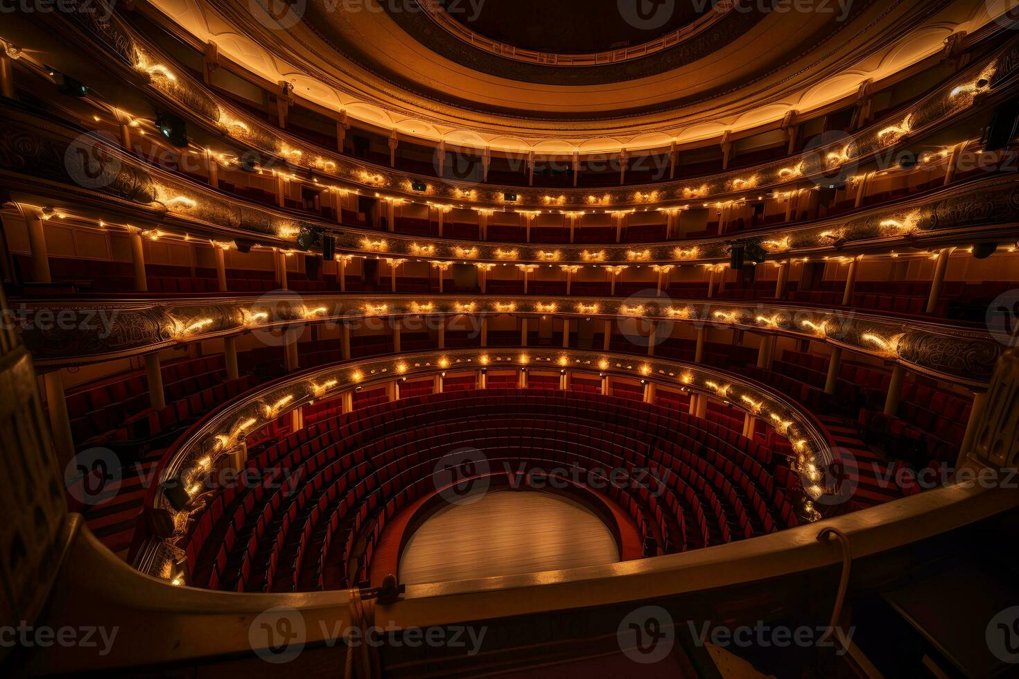 de interiör av de hall i de teater. neuralt nätverk ai genererad foto