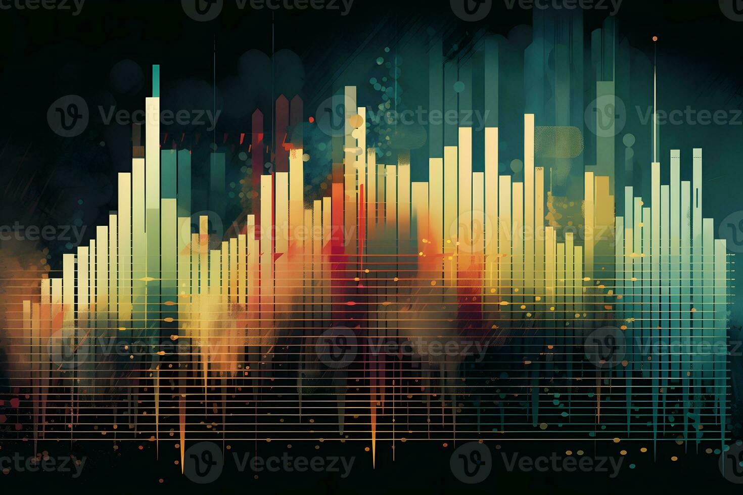 abstrakt lysande stor data forex ljusstake Diagram. handel, teknologi, investering och analys begrepp. neuralt nätverk ai genererad foto