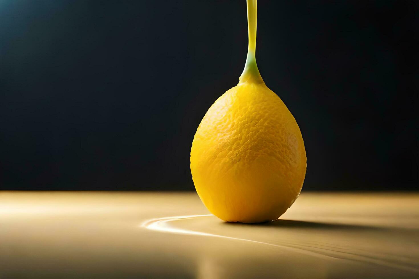 citron- frukt som droppande konst i en färgrik gul bakgrund foto