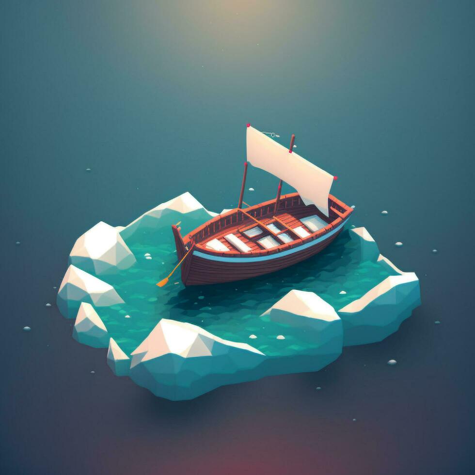 3d båt illustration foto