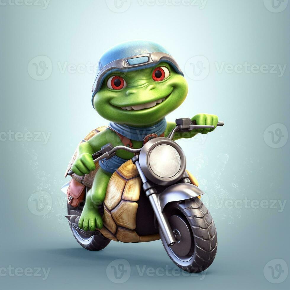 de rolig sköldpadda ridning motorcyklar foto