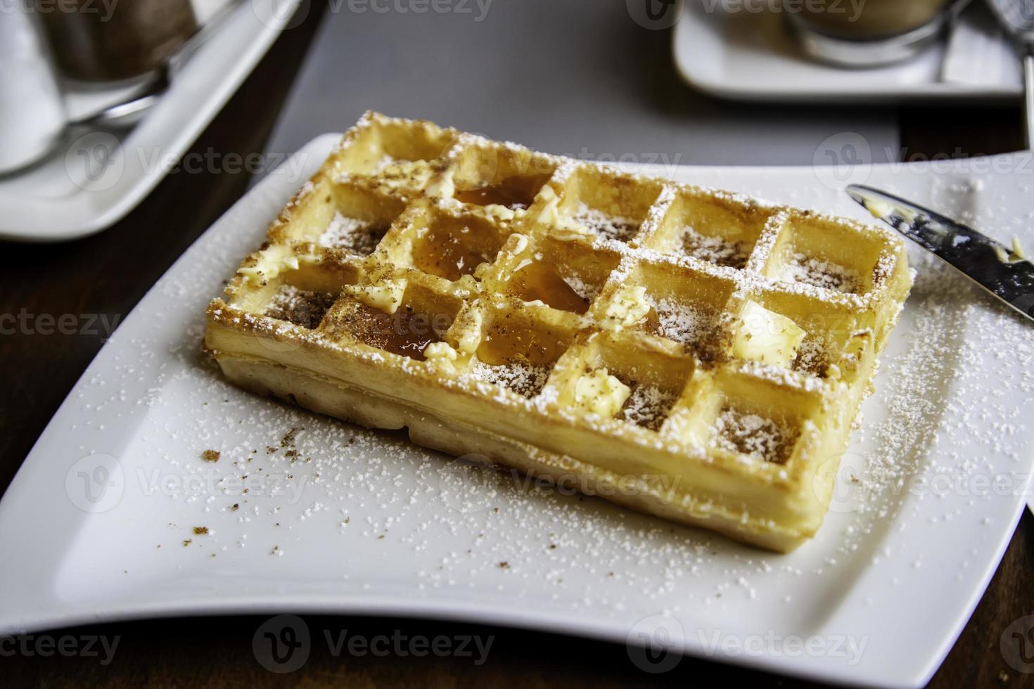 typisk söt våffla från Belgien foto