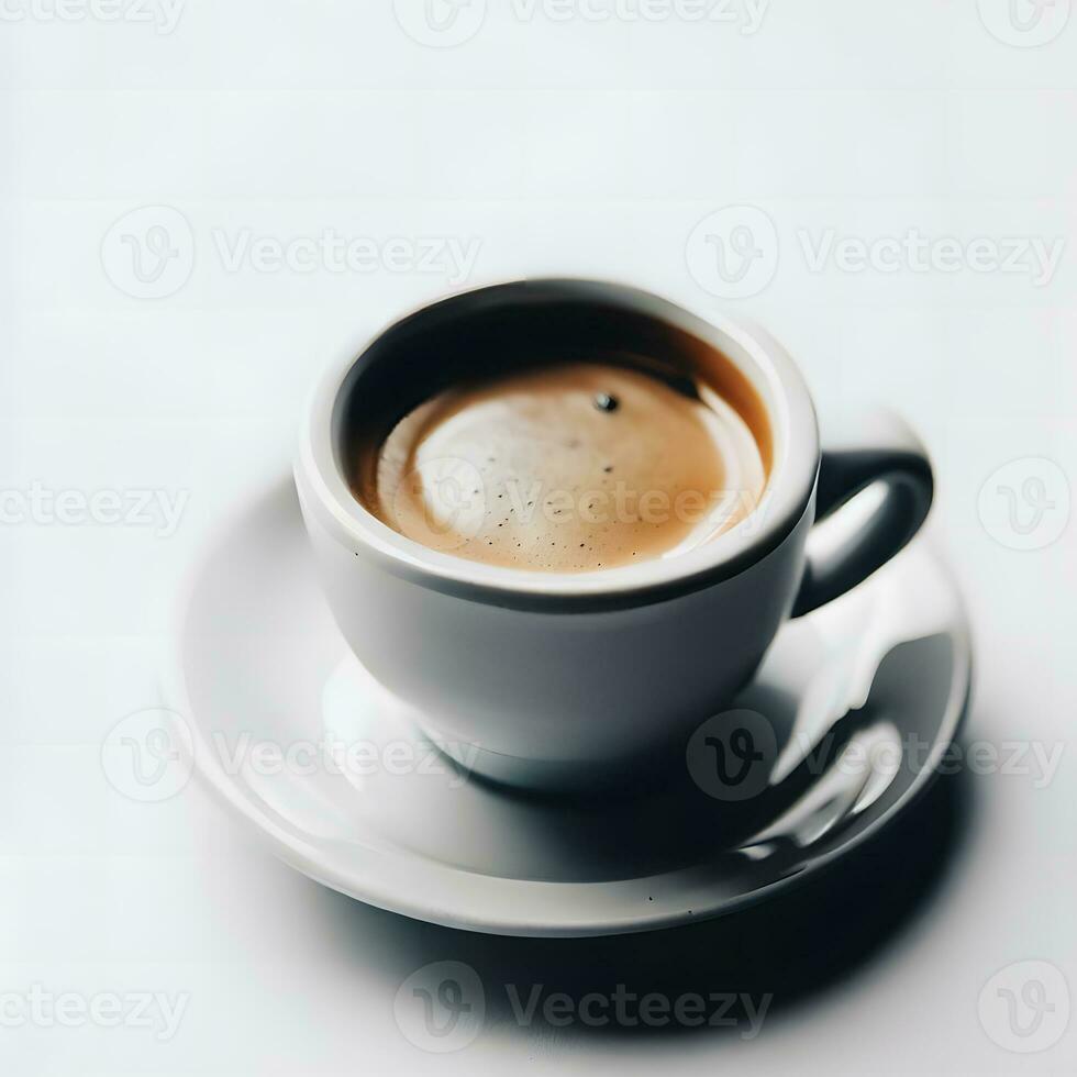 kopp av flytande kaffe stänk med bönor för internationell kaffe dag firande ai generativ foto