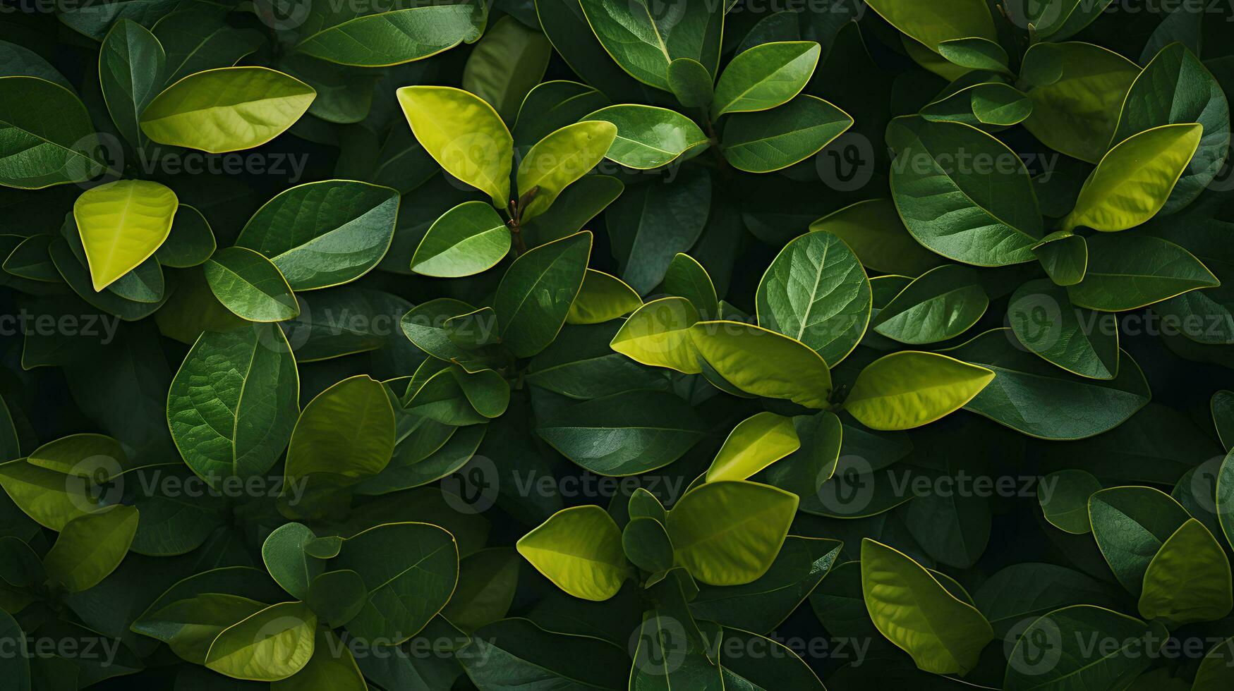 stänga undersökning av mycket liten grön lövverk - genererad ai fotografera foto