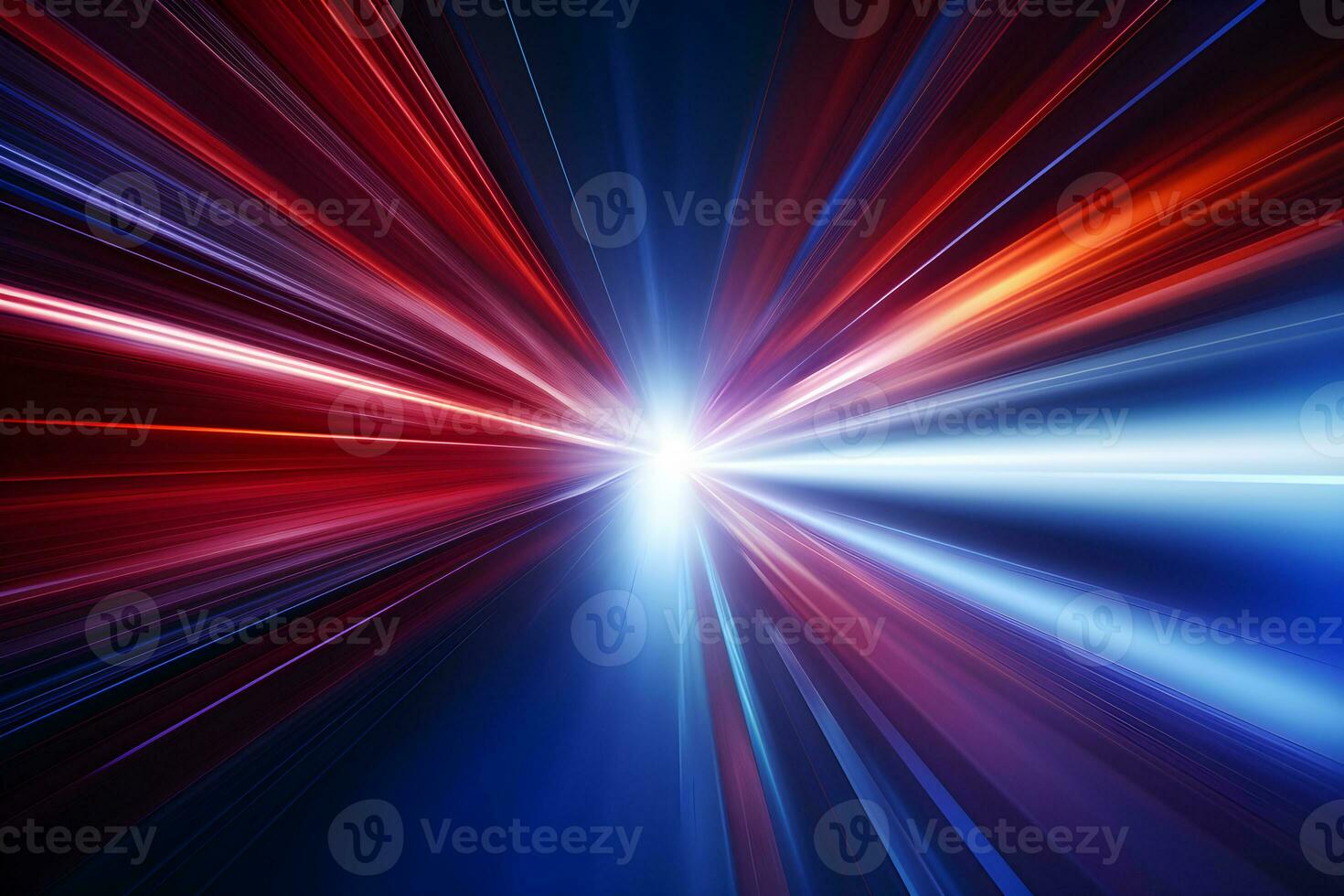 trogen hastighet rörelse med blå och röd strålar av ljus abstrakt bakgrund. generativ ai. foto