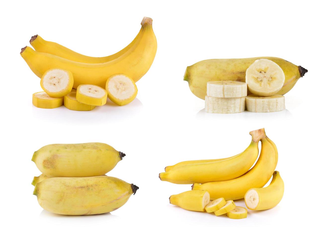 bananer på vit bakgrund foto