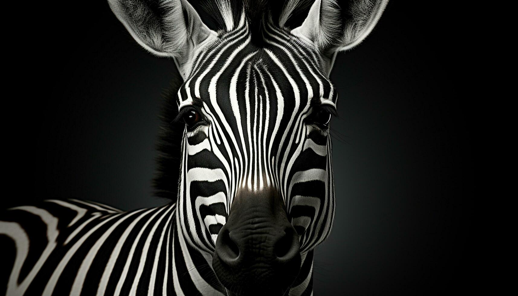 en majestätisk zebra står i de afrikansk vildmark, randig med elegans genererad förbi ai foto
