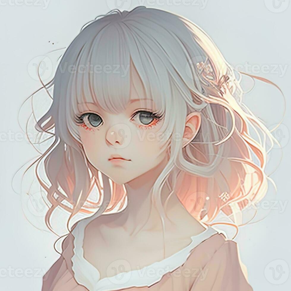 asiatisk flicka anime avatar. ai konst foto