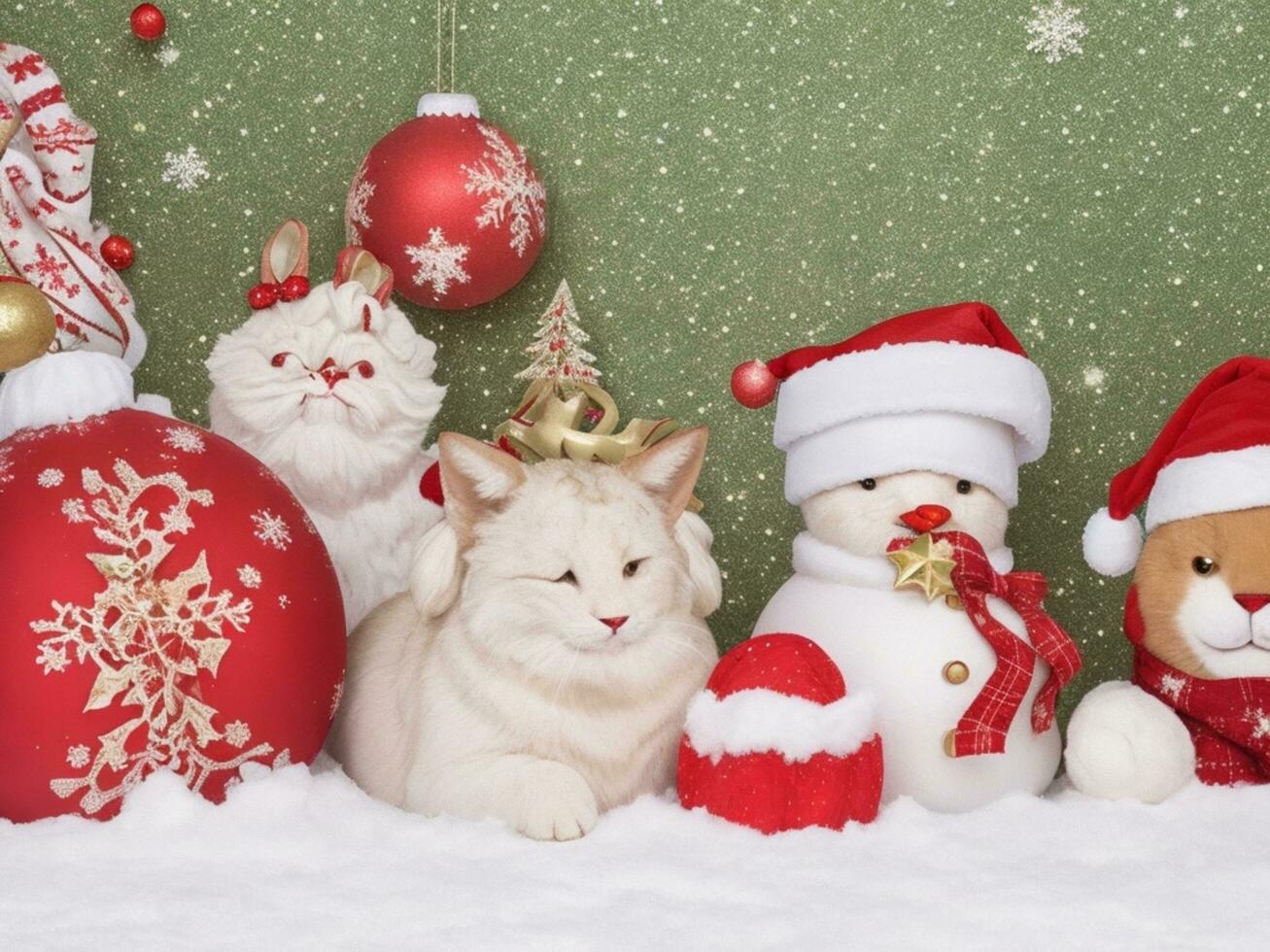 glad jul festlig jul dekorationer Semester vinter- bakgrund ai genererad foto