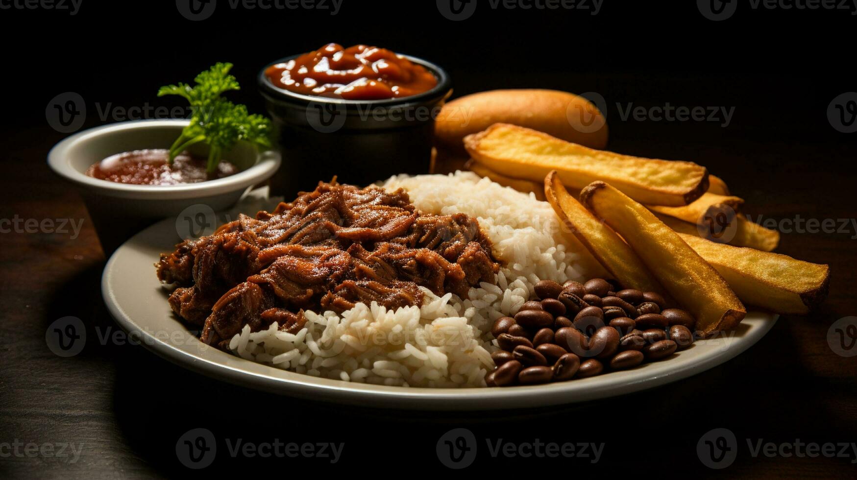friterad ris med kryddad räka klistra dopp , thai gata mat , asiatisk mat generativ ai foto