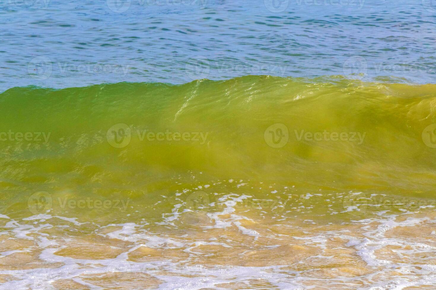 vågor på tropisk strand karibiska hav klar turkos vatten Mexiko. foto