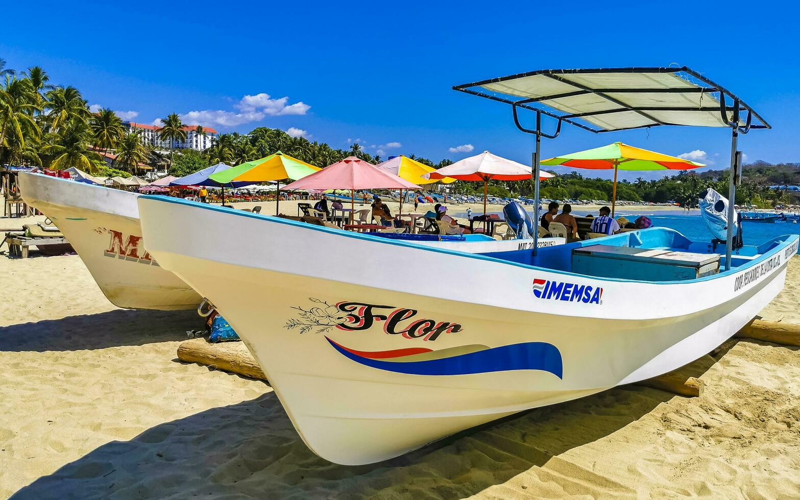 puerto escondido oaxaca mexico 2023 fiske båtar på de hamn strand i puerto escondido Mexiko. foto