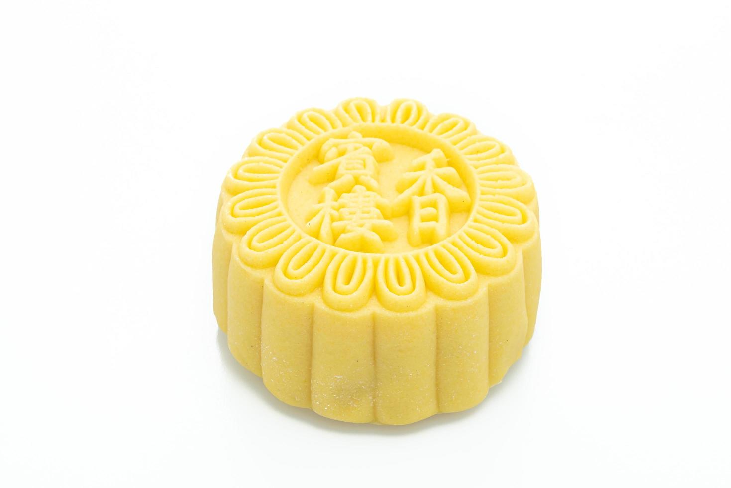 moon cake vaniljsås smak isolerad på vit bakgrund foto