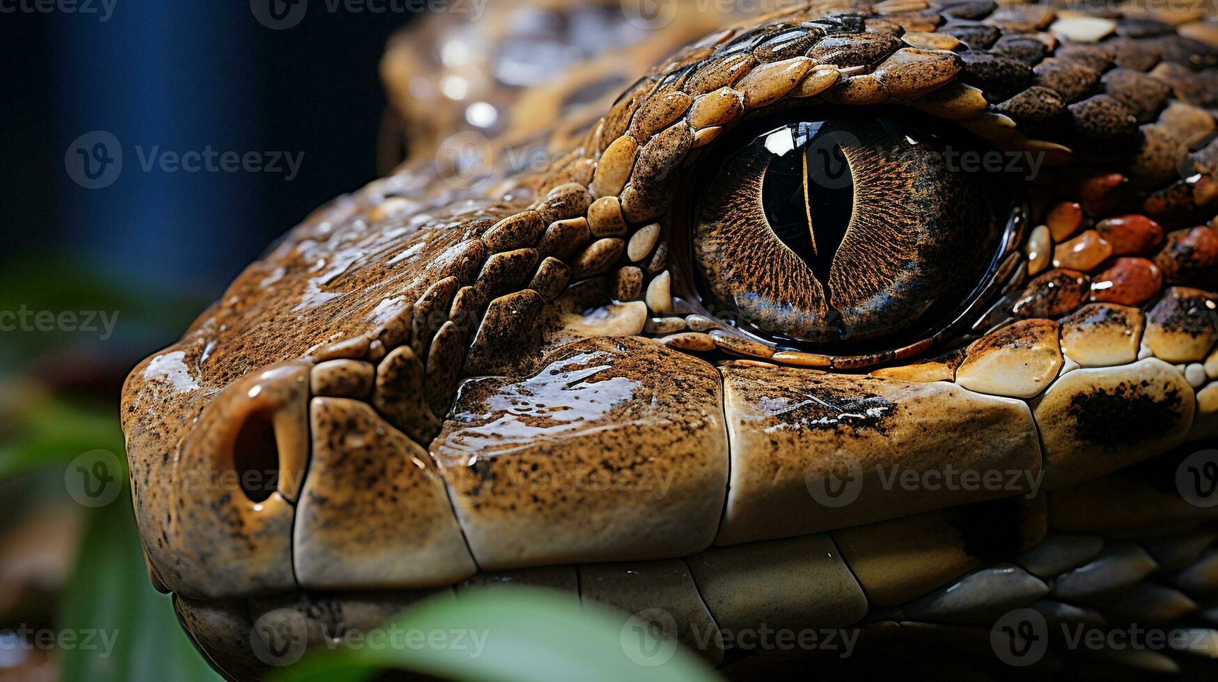 närbild Foto av en boa constrictor ser i deras livsmiljö. generativ ai