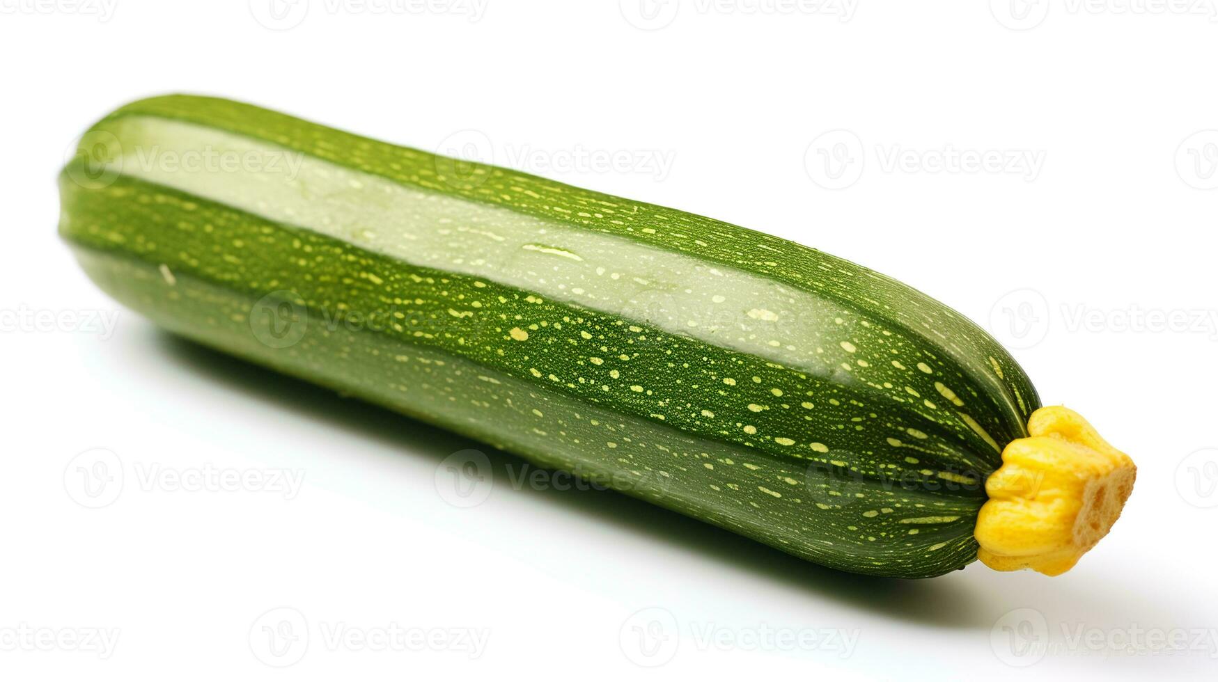 Foto av zucchini isolerat på vit bakgrund. generativ ai