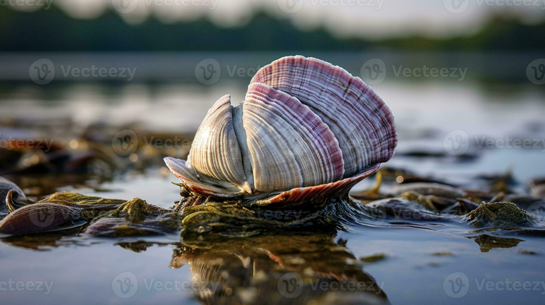 vilda djur och växter fotografi av Foto av quahog mussla. generativ ai