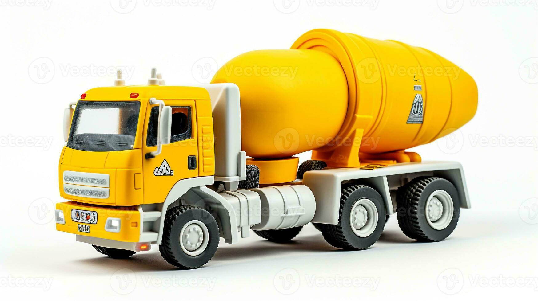 visning en 3d miniatyr- cement mixer. generativ ai foto