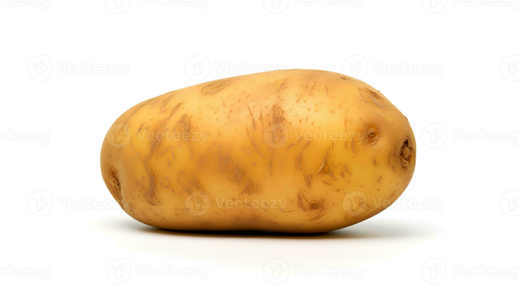 Foto av potatis isolerat på vit bakgrund. generativ ai