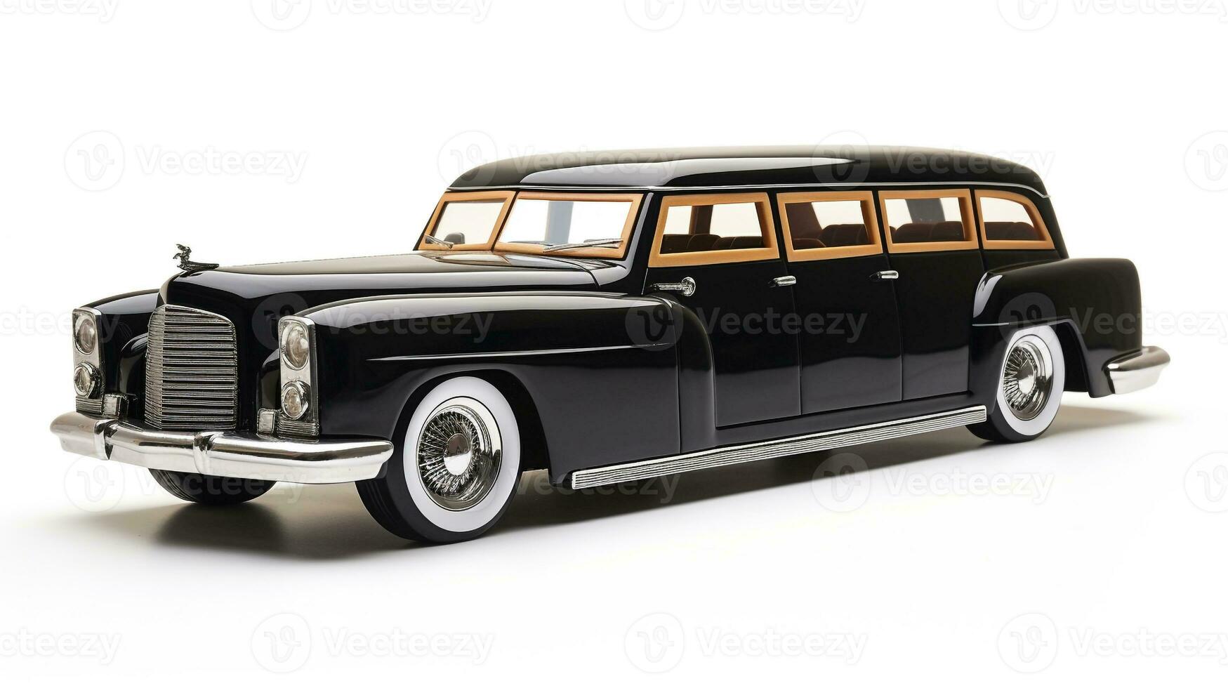 visning en 3d miniatyr- limousine. generativ ai foto