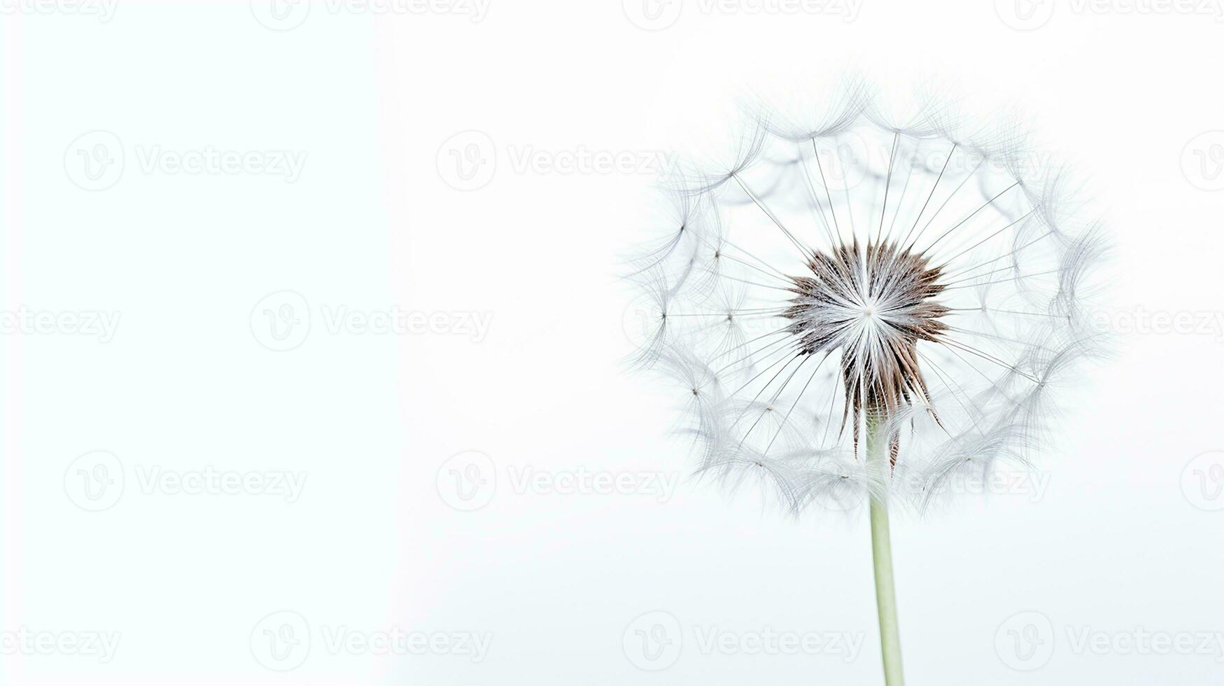 Foto av skön maskros blomma isolerat på vit bakgrund. generativ ai
