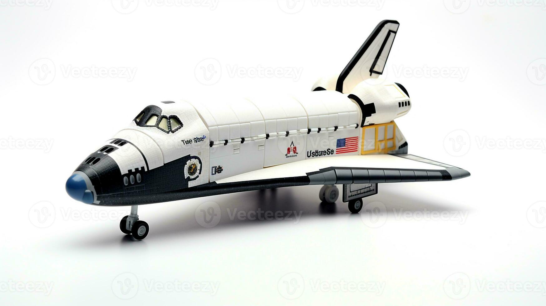 visning en 3d miniatyr- Plats shuttle columbia. generativ ai foto