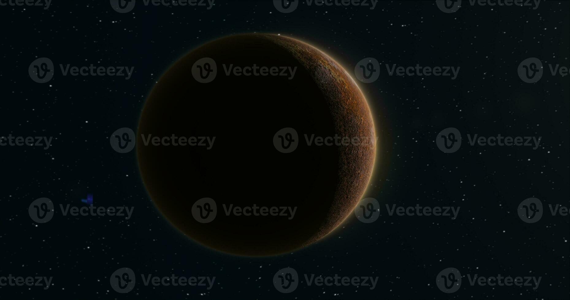 abstrakt planet röd rostig realistisk trogen runda sfär mot de bakgrund av stjärnor i Plats foto