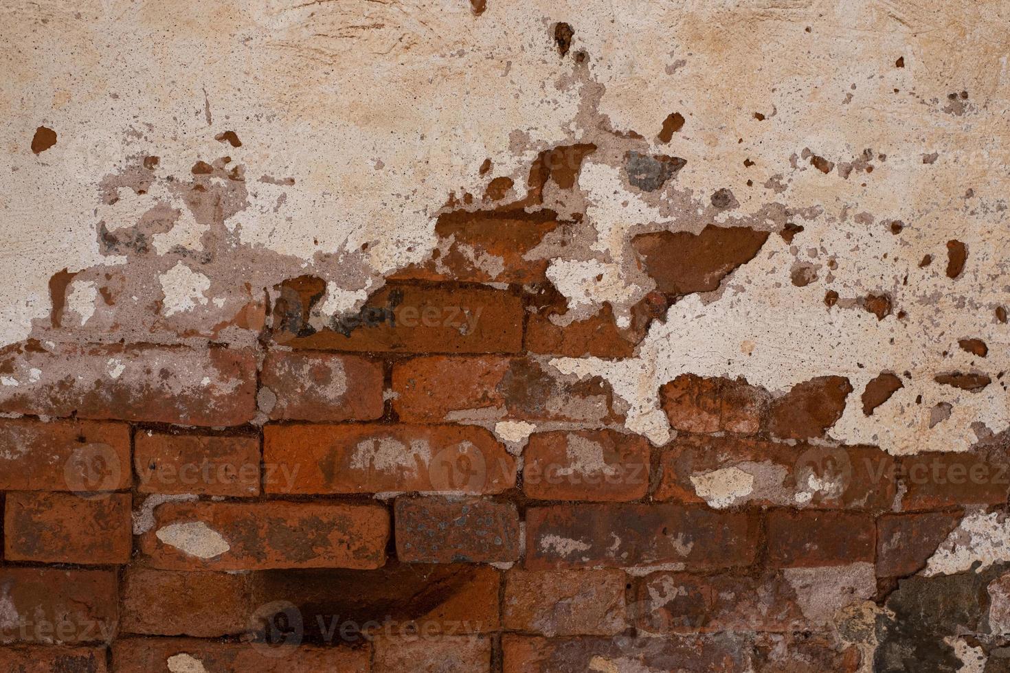 gammal grungy bakgrund för betongtextur för tegelstenvägg foto