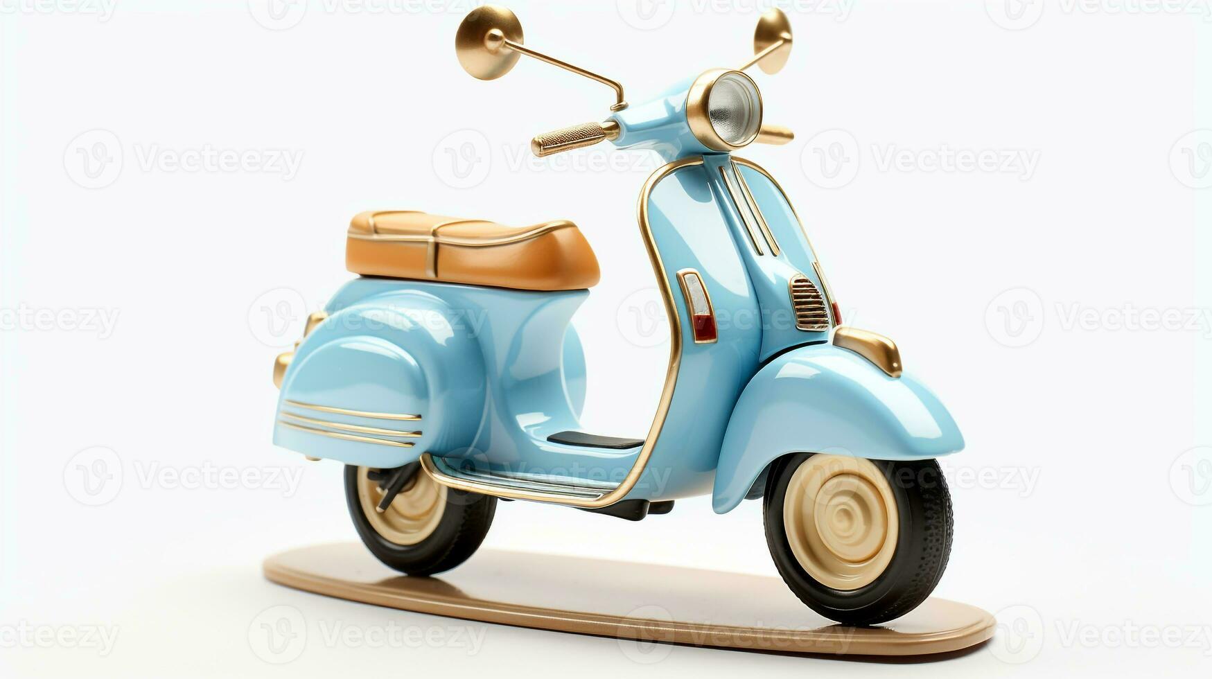 visning en 3d miniatyr- vespa. generativ ai foto