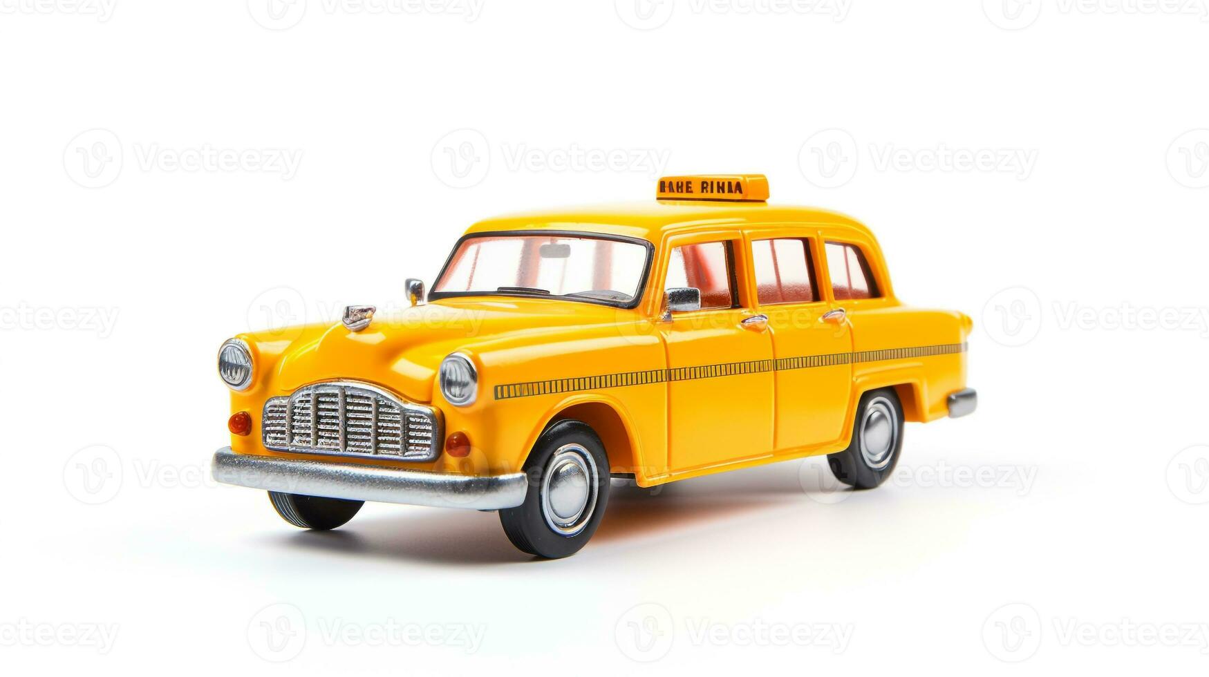 visning en 3d miniatyr- taxi. generativ ai foto