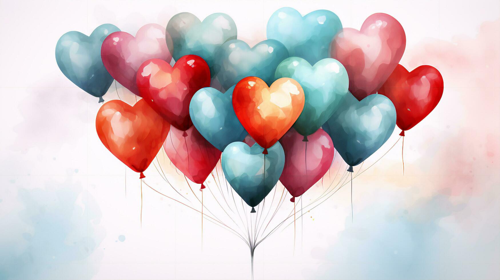 festlig ballong kärlek ballonger dekorationer för hjärtans dag foto