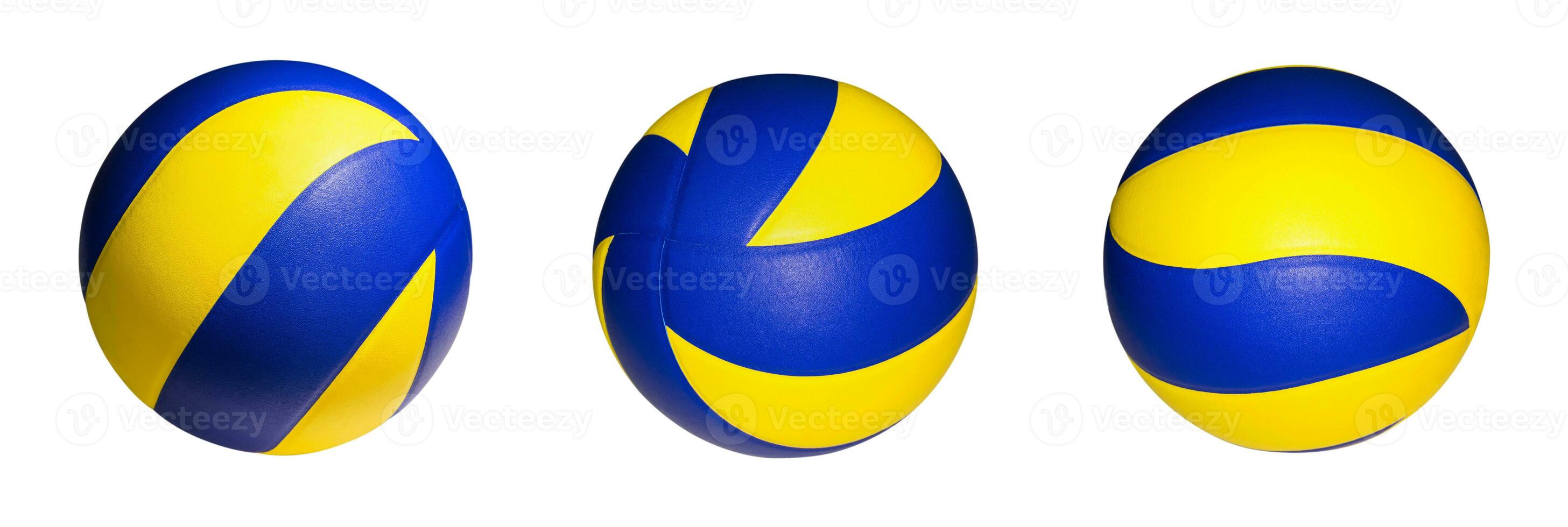 många gul blå volleyboll boll foto