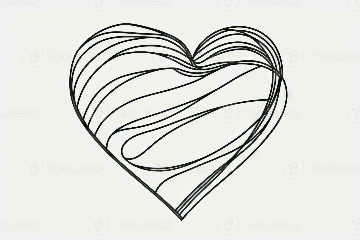 kontinuerlig linje hjärta form på vit bakgrund foto
