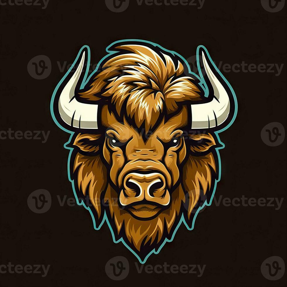 buffel huvud logotyp design ai genererad foto