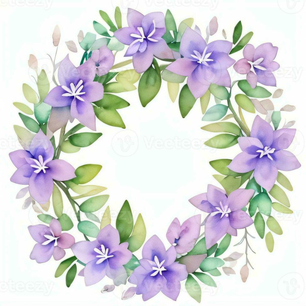 vattenfärg lila blommor ClipArt foto