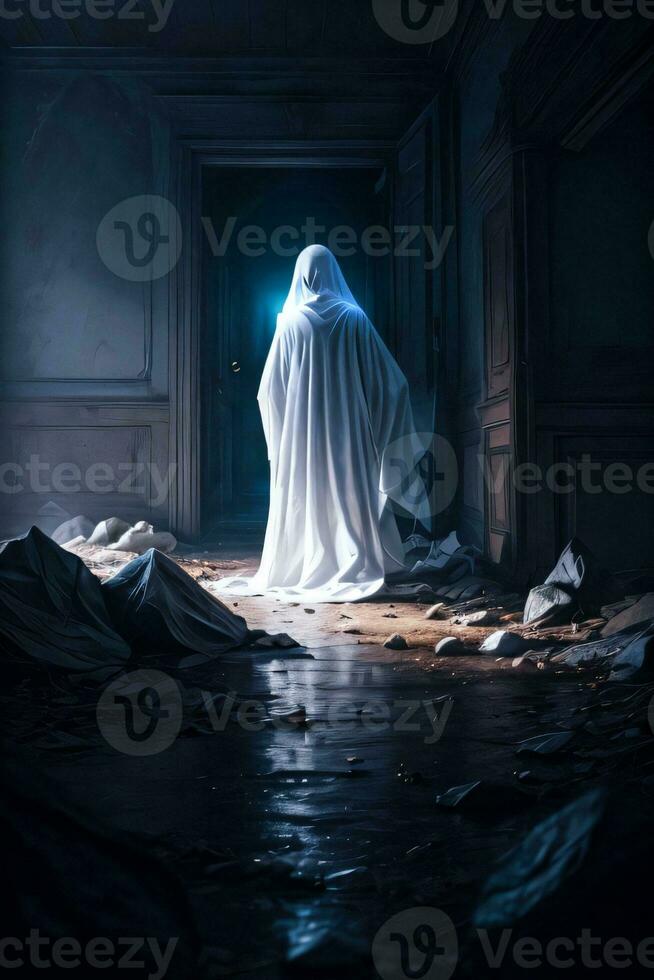 Foto av de skrämmande halloween spöke karaktär