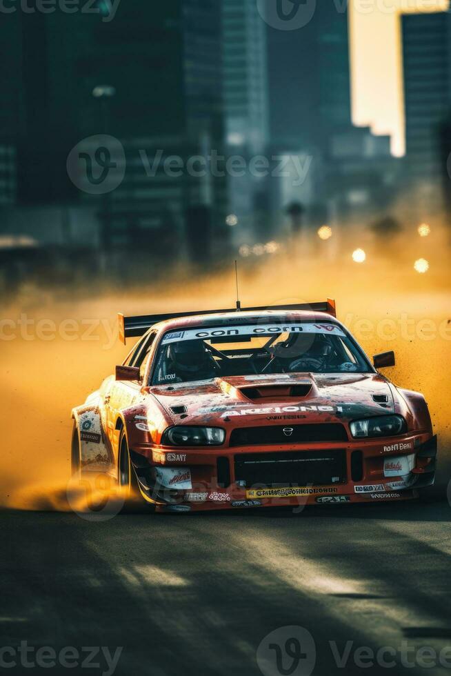jdm drift bil hastighet drivande japansk Drönare skott fotografi konkurrens rök däck fläck rörelse foto