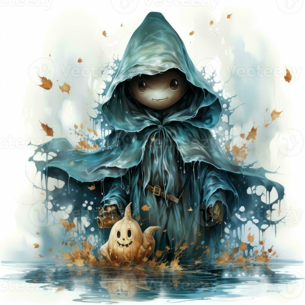 söt spöke anda Spöke halloween illustration konstverk skrämmande Skräck isolerat tatuering fantasi tecknad serie foto