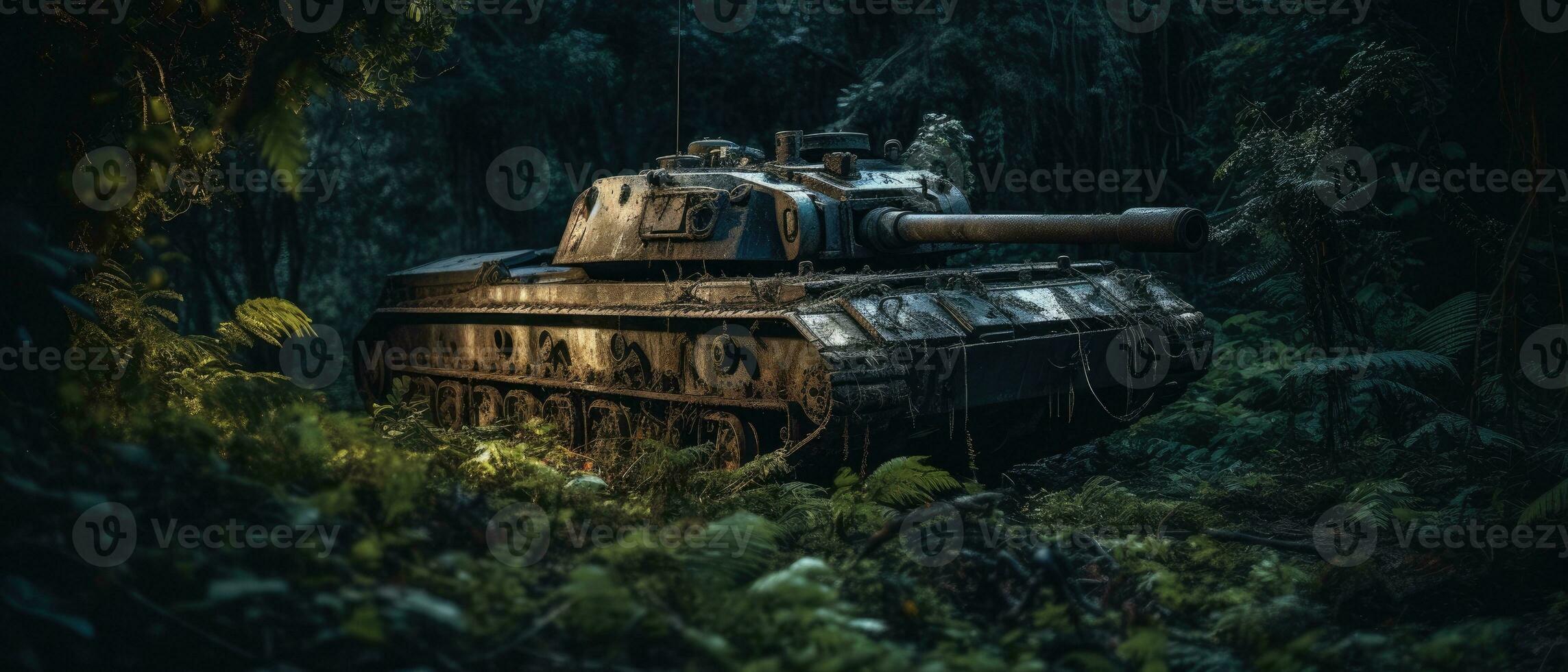 tank pansar- militär pistol posta apokalyps landskap spel tapet Foto konst illustration rost