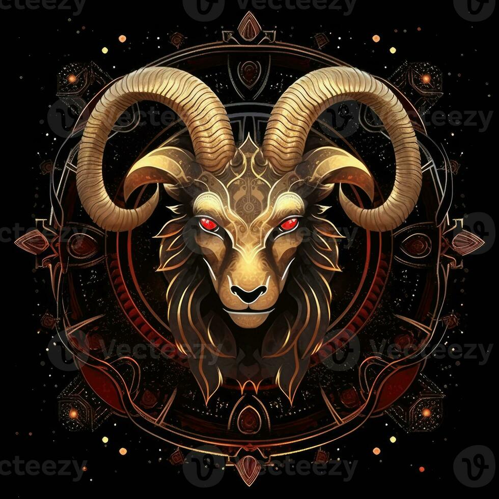 capricorn mystisk kosmos kompass planet tarot kort konstellation navigering zodiaken illustration foto