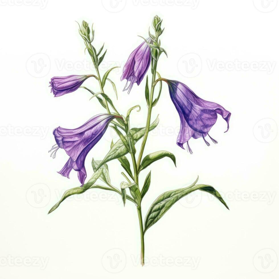 blomma belladonna detaljerad vattenfärg målning frukt vegetabiliska ClipArt botanisk realistisk illustration foto