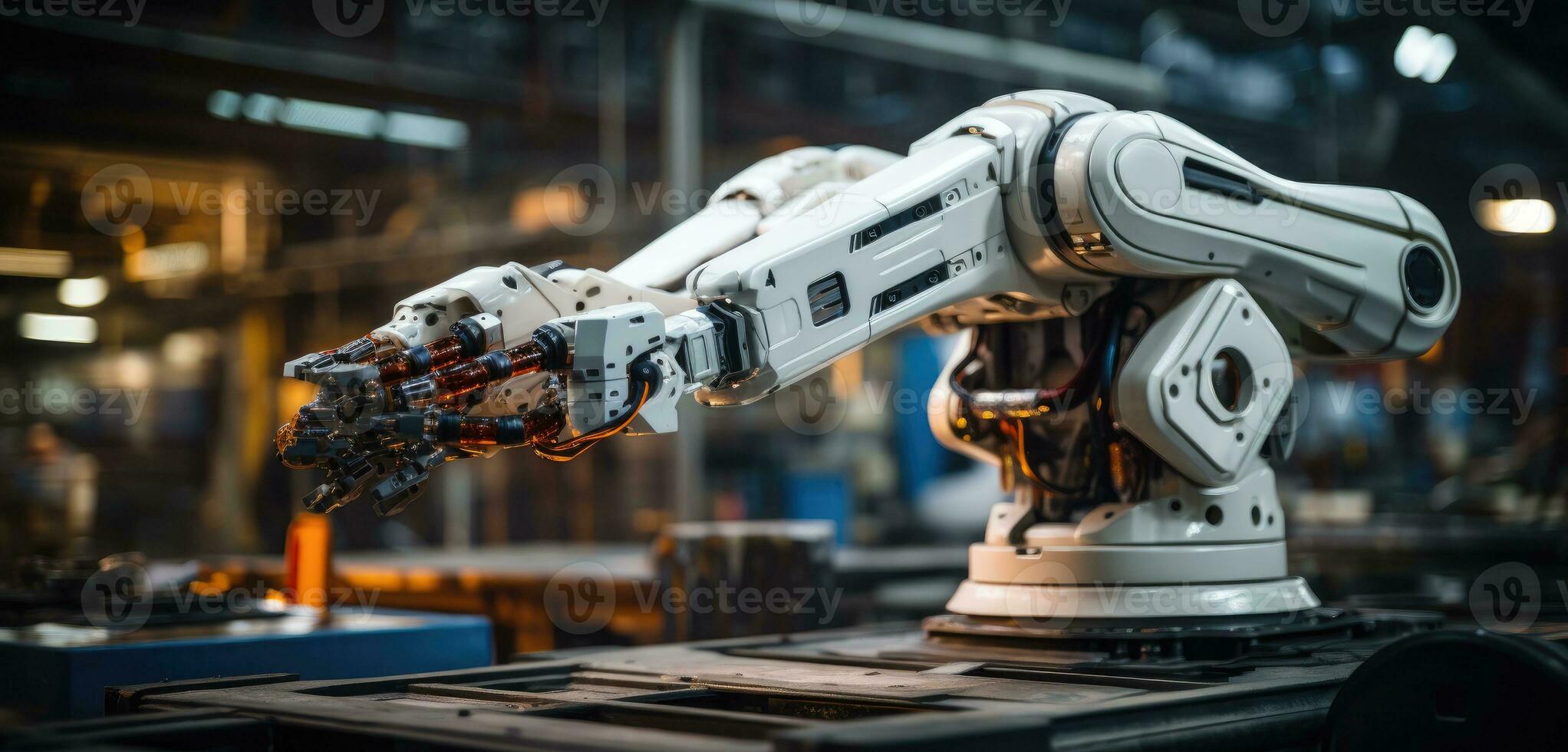 robot ärm hopsättning maskin fabrik verkstad gnistor Foto tillverkning automatiserad produktion