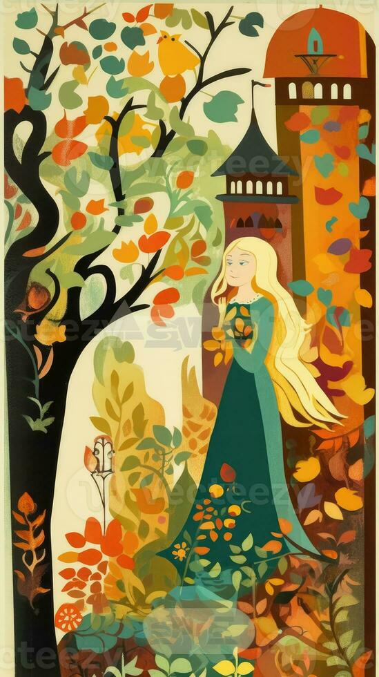 rapunzel saga karaktär tecknad serie illustration fantasi söt teckning bok konst affisch grafisk foto